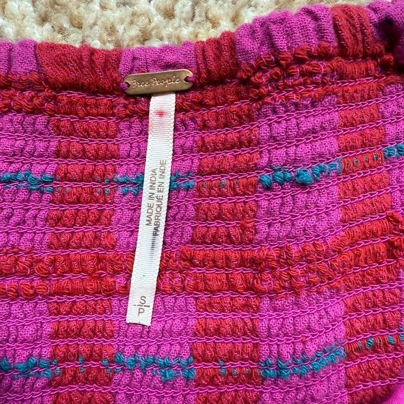 Free People Strapless Red and Pink Dress - Picture 2 of 6